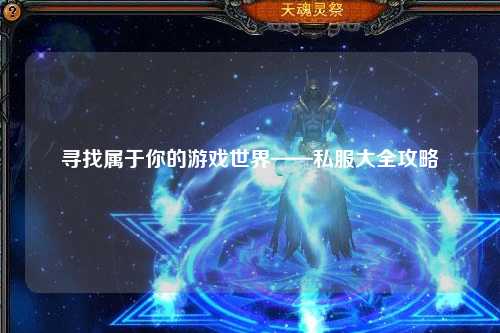 寻找属于你的游戏世界——私服大全攻略