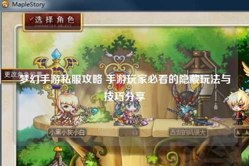 梦幻手游私服攻略 手游玩家必看的隐藏玩法与技巧分享